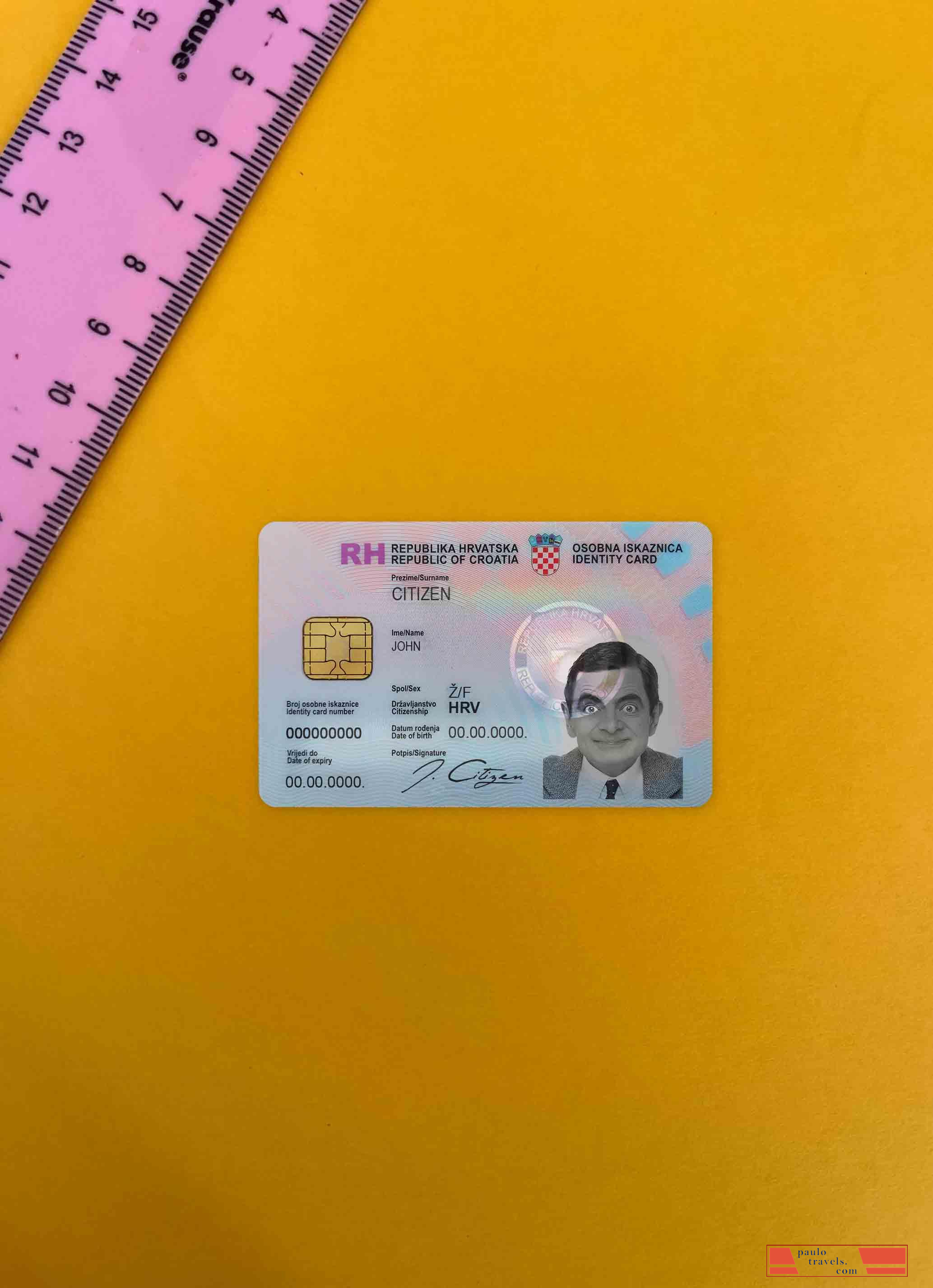 Croatia ID photolook FRONT PSD template